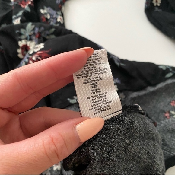 Free people black free swing top tunic dress floral print small - Picture 6 of 11